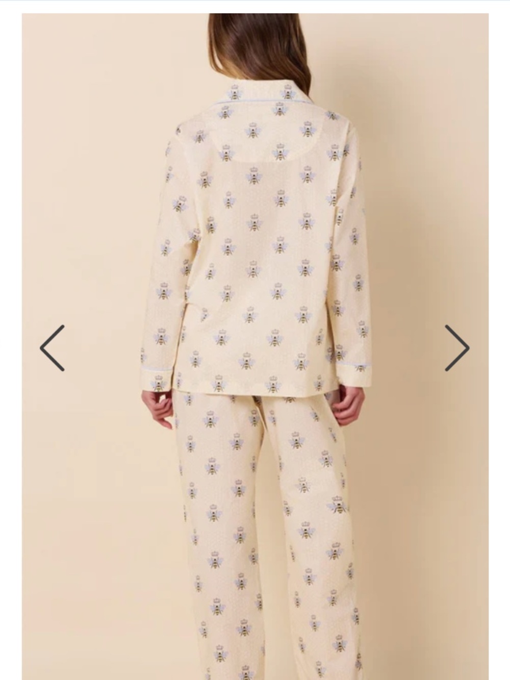 The Cat's Pajamas Cream Queen Bee Print Pajama set size Large - Picture 4 of 11